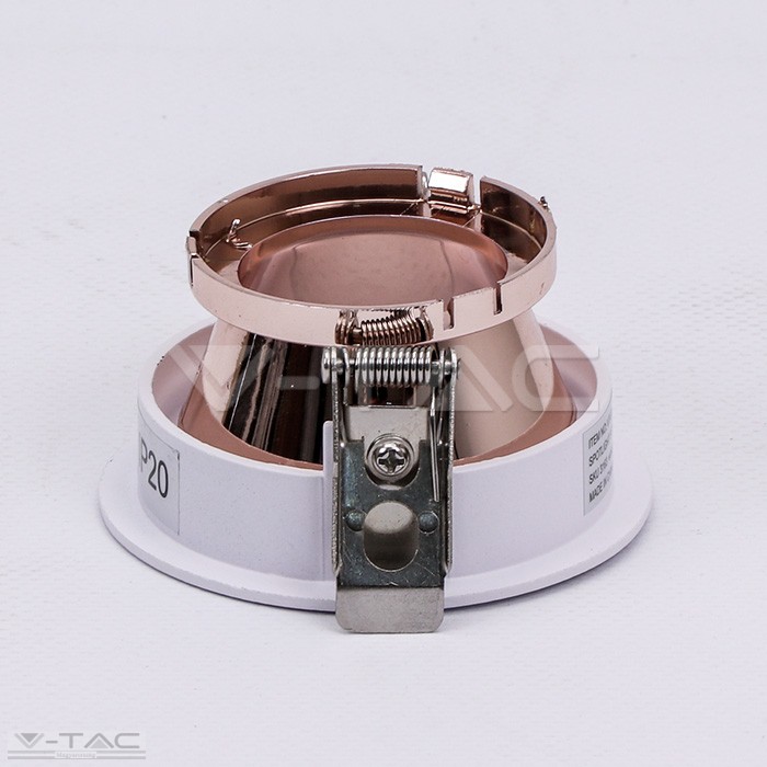 www.helloled.hu V-Tac GU10 kör beépítõkeret fehér/réz - 3163 www.helloled.hu V-Tac GU10 kör beépítőkeret fehér/réz - 3163
