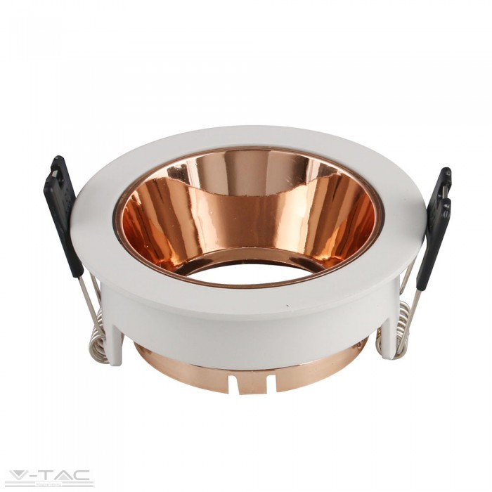 GU10 beépítőkeret fehér/rózsaarany kör - 3155 GU10 beépítőkeret fehér/rózsaarany kör - 3155