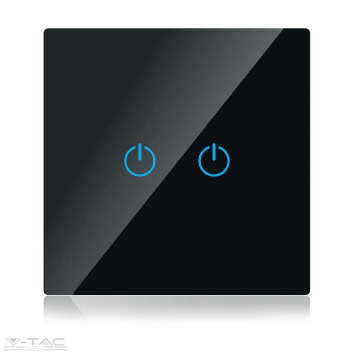 Wifis smart kapcsoló dupla fekete - 8424 Wifis smart kapcsoló dupla fekete - 8424