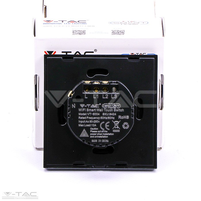 Wifis smart kapcsoló dupla fekete - 8424 Wifis smart kapcsoló dupla fekete - 8424