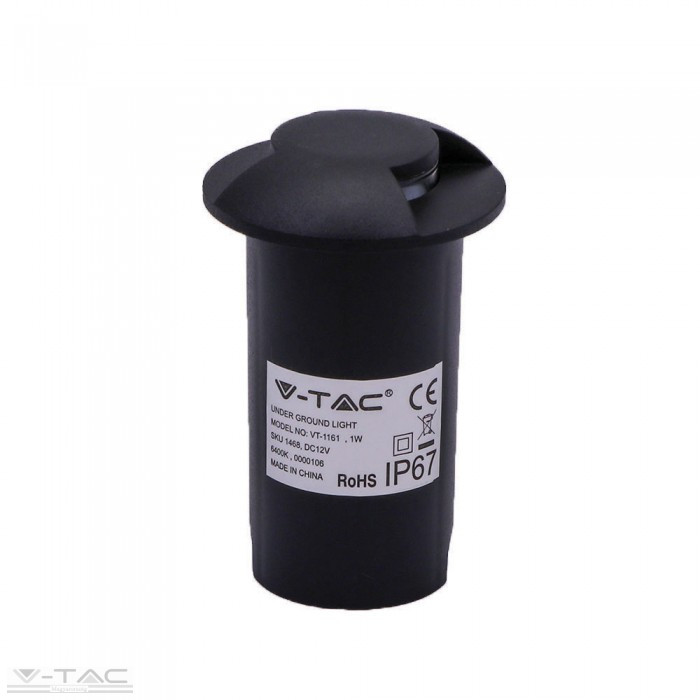 1W LED földbe süllyeszthető kétirányú világítás fekete 6500K - 1468 1W LED földbe süllyeszthető kétirányú világítás fekete 6500K - 1468