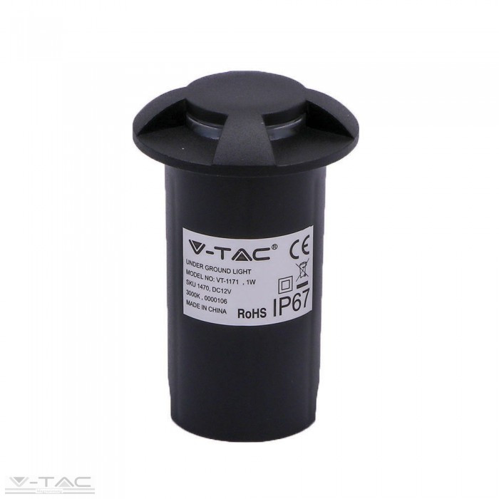 1W LED földbe süllyeszthető négyirányú világítás fekete 6500K - 1472 1W LED földbe süllyeszthető négyirányú világítás fekete 6500K - 1472