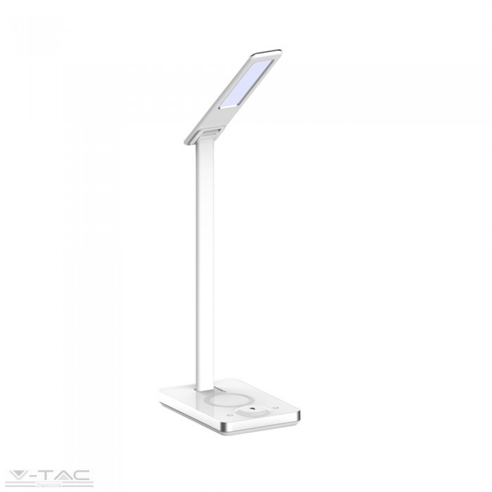 5W LED asztali lámpa vezetéknélküli töltővel 3 in 1 fehér - 8603 5W LED asztali lámpa vezetéknélküli töltővel 3 in 1 fehér - 8603