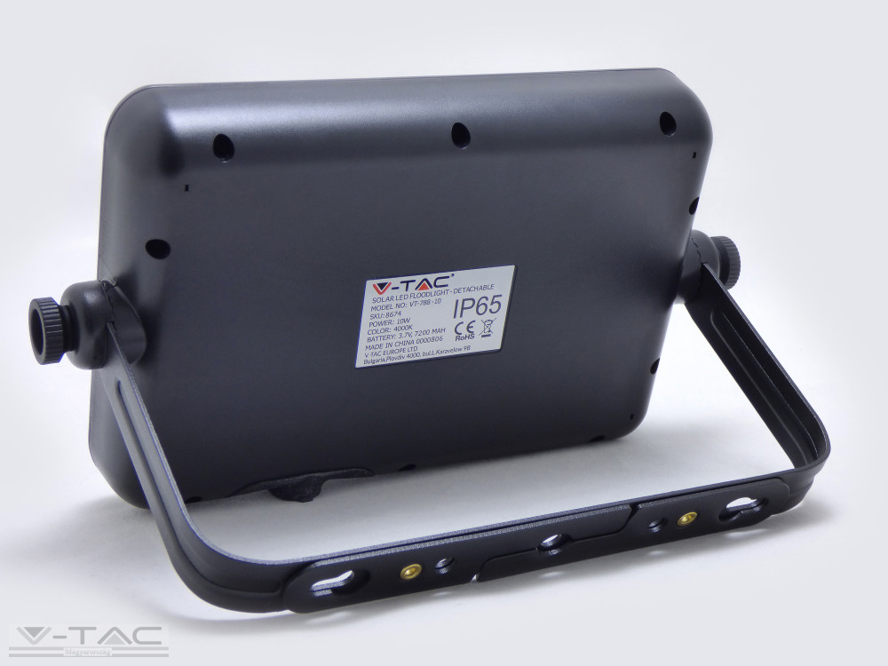 10W LED napelemes hordozható reflektor fekete 7200mAH 4000K - 8674 10W LED napelemes hordozható reflektor fekete 7200mAH 4000K - 8674