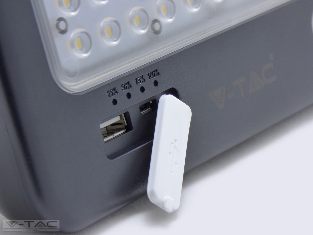 10W LED napelemes hordozható reflektor fekete 7200mAH 4000K - 8674 10W LED napelemes hordozható reflektor fekete 7200mAH 4000K - 8674