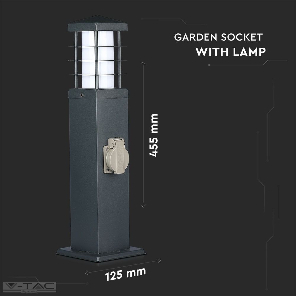 Oszlopos kerti két csatlakozós konnektor E27 foglalattal IP44 - 8822 Oszlopos kerti két csatlakozós konnektor E27 foglalattal IP44 - 8822