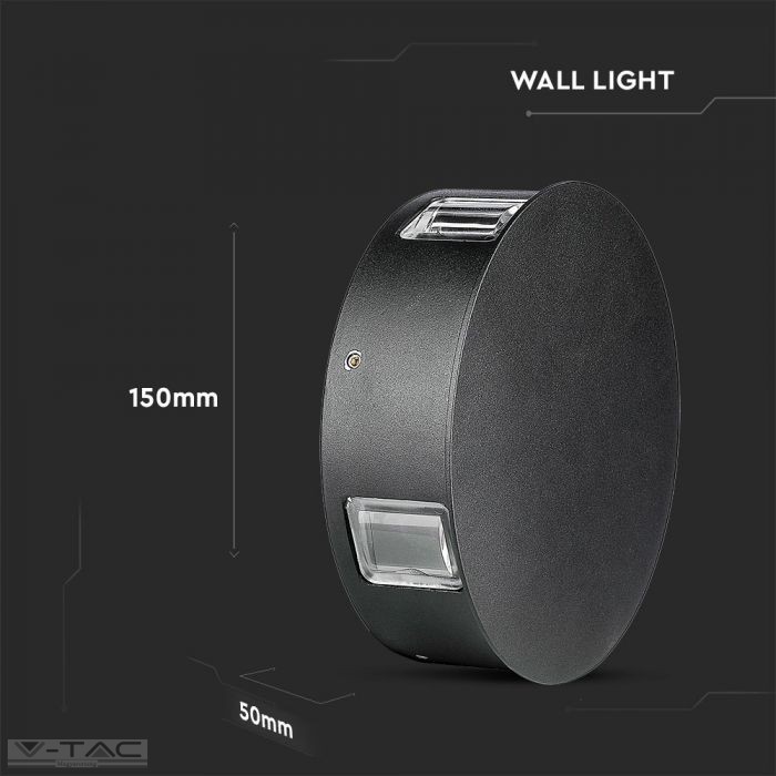 4W LED fekete kör fali lámpa IP65 4W LED fekete kör fali lámpa IP65