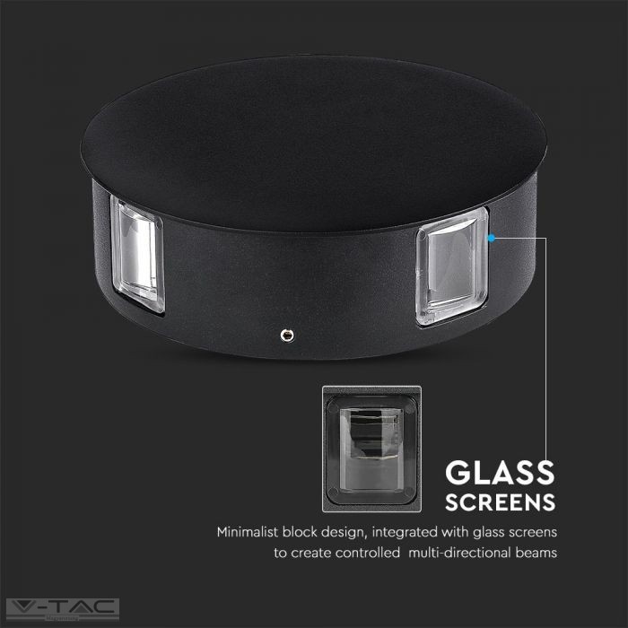 4W LED fekete kör fali lámpa IP65 4W LED fekete kör fali lámpa IP65