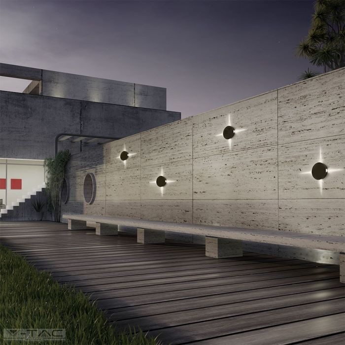 4W LED fekete kör fali lámpa IP65 4W LED fekete kör fali lámpa IP65