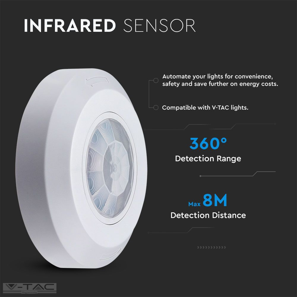 Falon kívüli mennyezeti passzív infravörös mozgásérzékelő fehér IP20 - 6606 Falon kívüli mennyezeti passzív infravörös mozgásérzékelő fehér IP20 - 6606