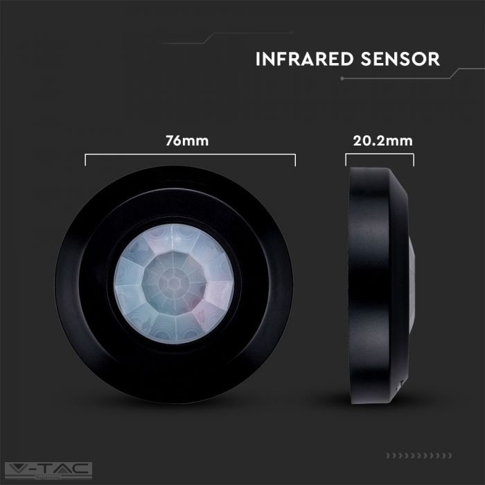 Falon kívüli mennyezeti passzív infravörös mozgásérzékelő fekete IP20 - 6607 Falon kívüli mennyezeti passzív infravörös mozgásérzékelő fekete IP20 - 6607