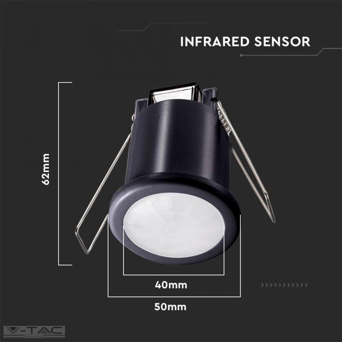 Beépíthető fekete mennyezeti passzív infravörös mozgásérzékelő fix IP20 - 6609 Beépíthető fekete mennyezeti passzív infravörös mozgásérzékelő fix IP20 - 6609