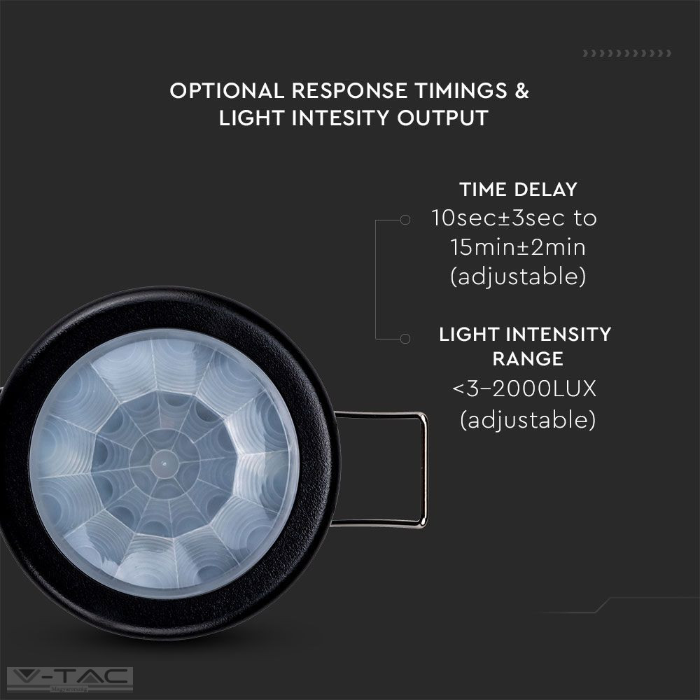 Beépíthető fekete mennyezeti passzív infravörös mozgásérzékelő fix IP20 - 6609 Beépíthető fekete mennyezeti passzív infravörös mozgásérzékelő fix IP20 - 6609