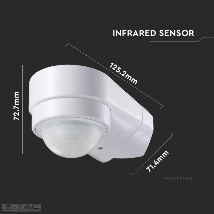 Infravörös Sarokba szerelhető mozgásérzékelő fehér IP65 - 6613 Infravörös Sarokba szerelhető mozgásérzékelő fehér IP65 - 6613