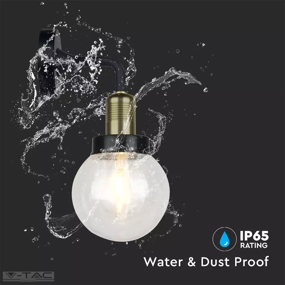 E27 foglalattal ellátott fekete falikar IP65 - 8970 E27 foglalattal ellátott fekete falikar IP65 - 8970