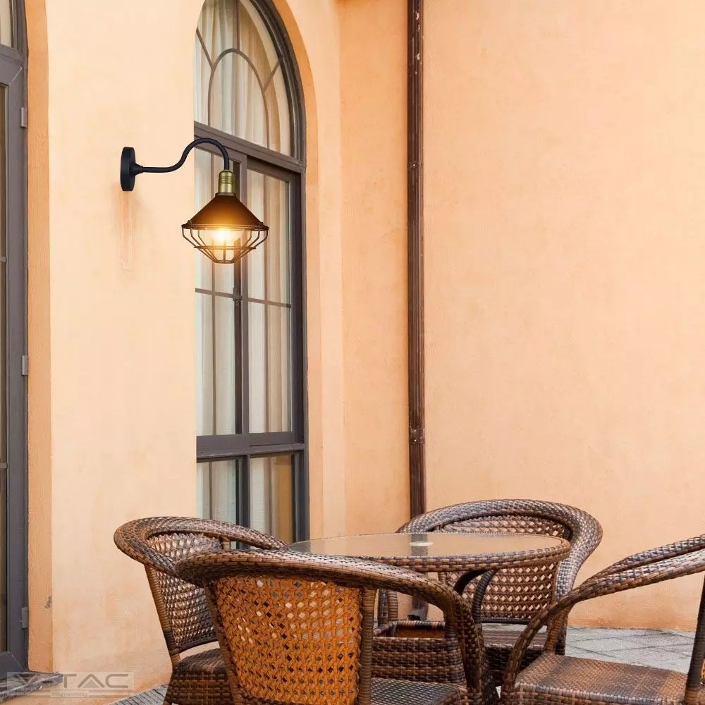 E27 foglalattal ellátott fekete falikar IP65 - 8972 E27 foglalattal ellátott fekete falikar IP65 - 8972