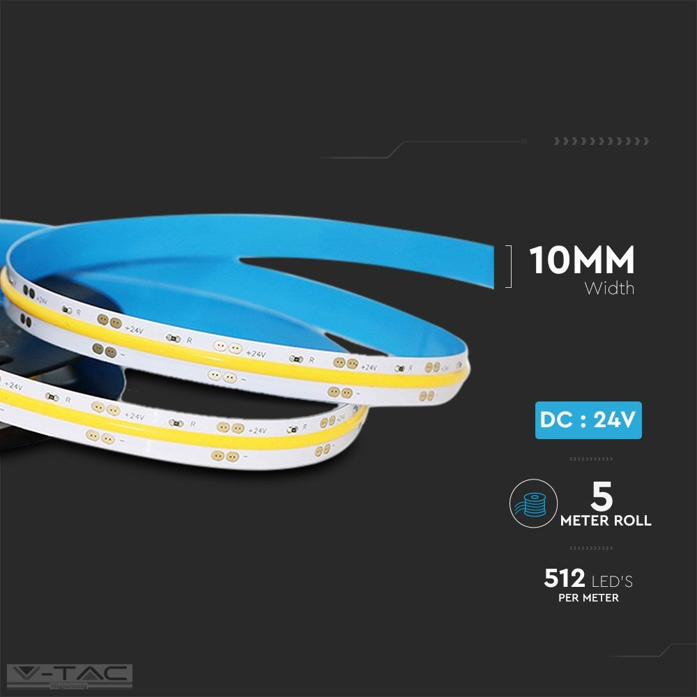 LED szalag COB - 512 LED/m 24V CRI>90 IP20 LED szalag COB - 512 LED/m 24V CRI>90 IP20