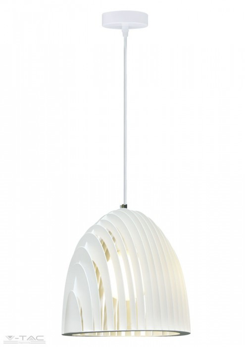 Fehér fém kúp csillár prizma hatású E27 - 3952 Fehér fém kúp csillár prizma hatású E27 - 3952