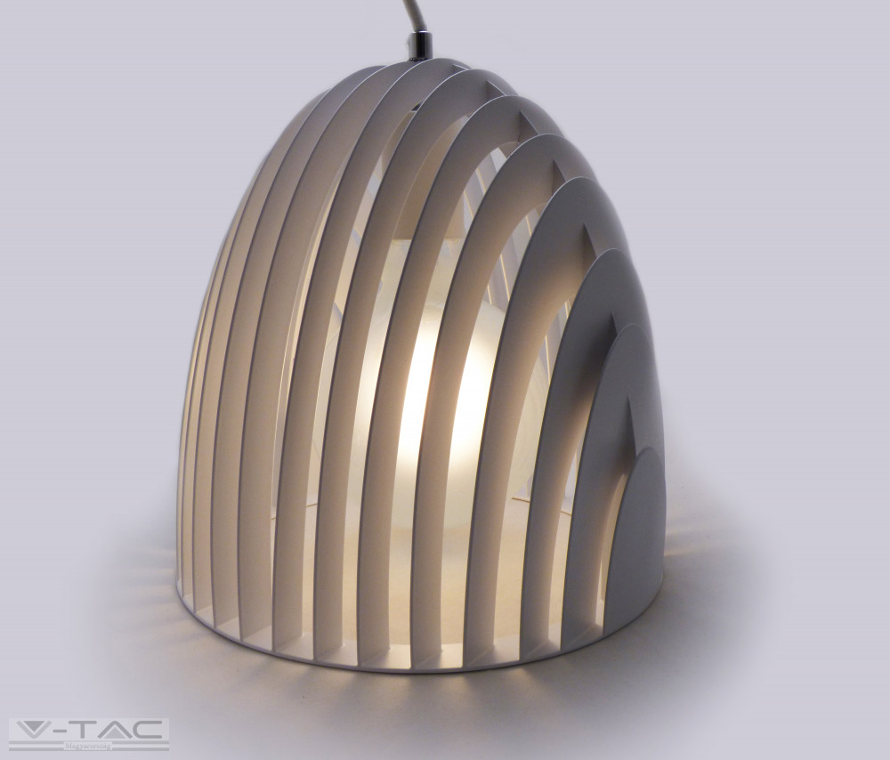 Fehér fém kúp csillár prizma hatású E27 - 3952 Fehér fém kúp csillár prizma hatású E27 - 3952