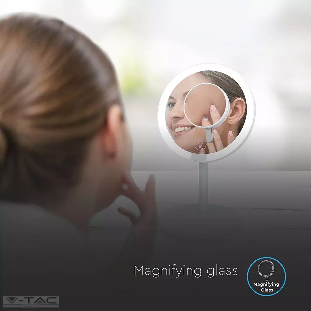 5W LED-es újratölthető sminktükör mágneses nagyító tükörrel - 8931 5W LED-es újratölthető sminktükör mágneses nagyító tükörrel - 8931