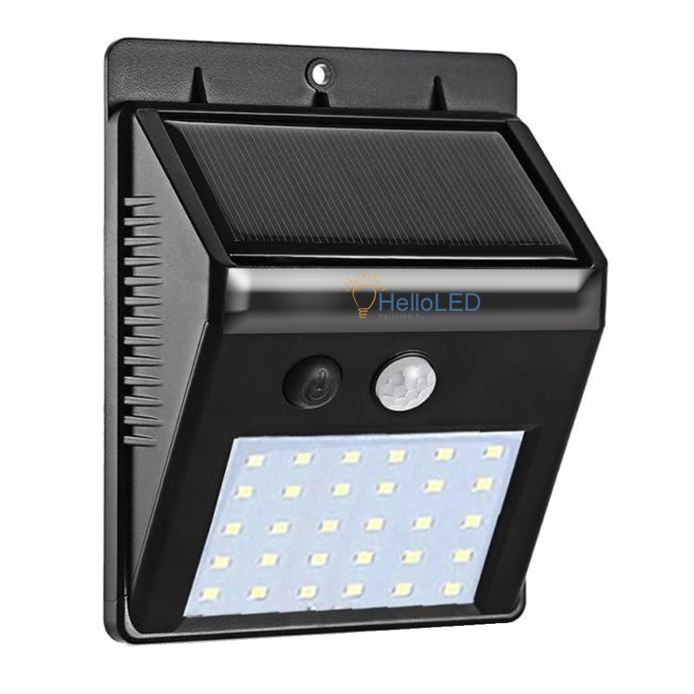 Solar LED lámpa 3 W-os, alkonykapcsolóval, mozgásérzékelővel Solar LED lámpa 3 W-os, alkonykapcsolóval, mozgásérzékelővel