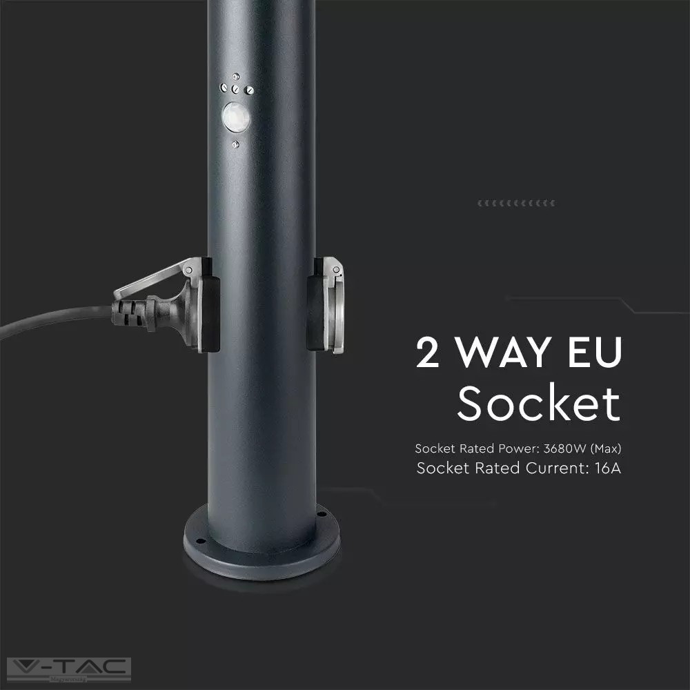 Fekete kerti álló lámpatest E27 foglalattal beépített mozgásérzékelővel IP44 - 8976 Fekete kerti álló lámpatest E27 foglalattal beépített mozgásérzékelővel IP44 - 8976