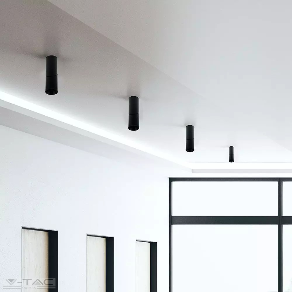 Falon kívüli forgatható GU10 keret fekete kör - 8947 Falon kívüli forgatható GU10 keret fekete kör - 8947