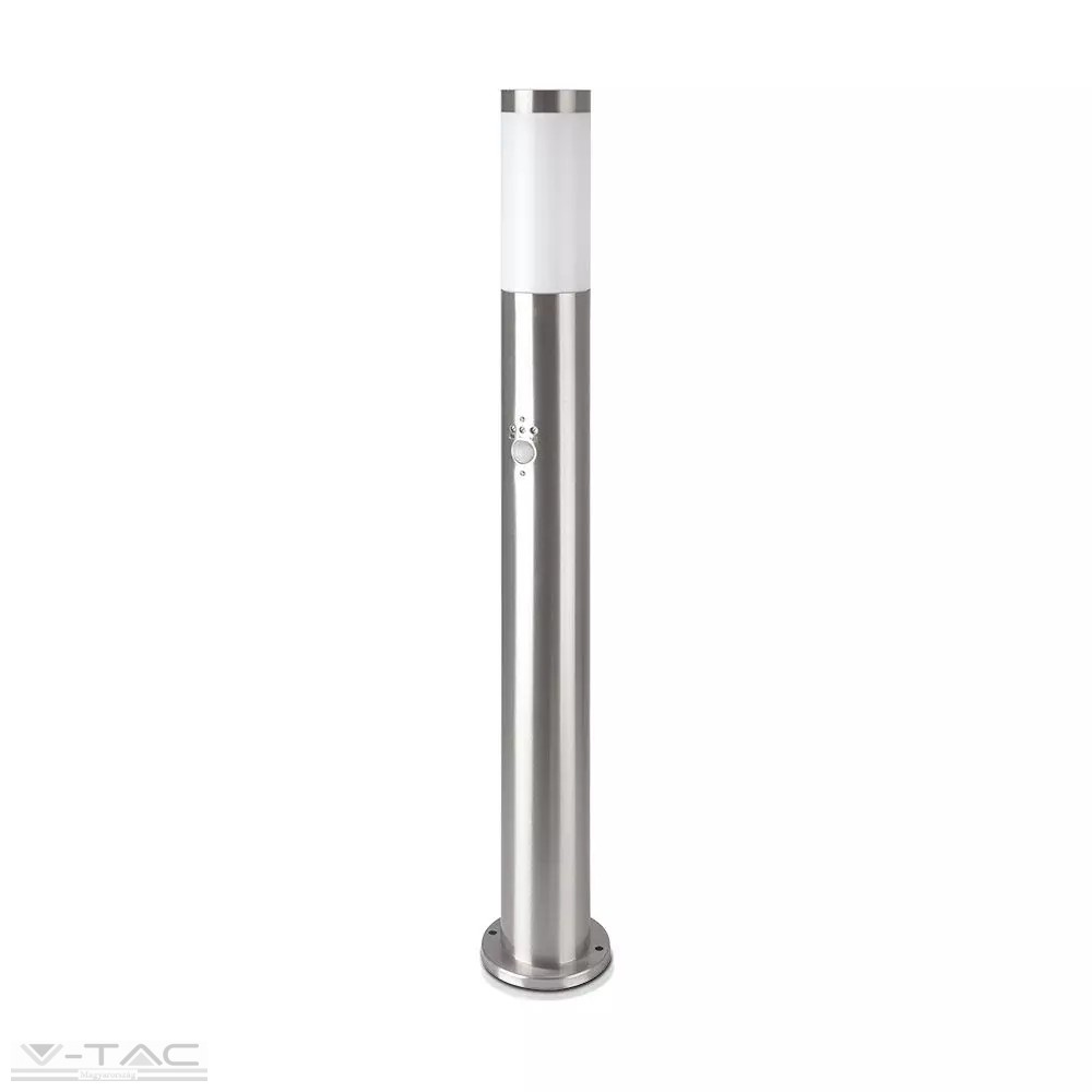 Ezüst rögzíthető kerti mozgásérzékelős álló lámpatest E27 foglalattal acél váz IP44 - 8960 Ezüst rögzíthető kerti mozgásérzékelős álló lámpatest E27 foglalattal acél váz IP44 - 8960