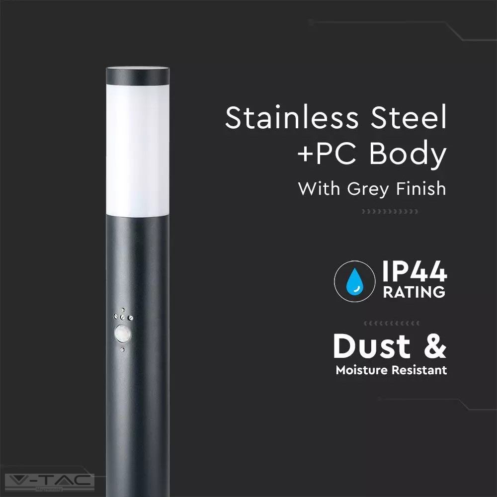 Fekete rögzíthető kerti mozgásérzékelős álló lámpatest E27 foglalattal acél váz IP44 - 8983 Fekete rögzíthető kerti mozgásérzékelős álló lámpatest E27 foglalattal acél váz IP44 - 8983