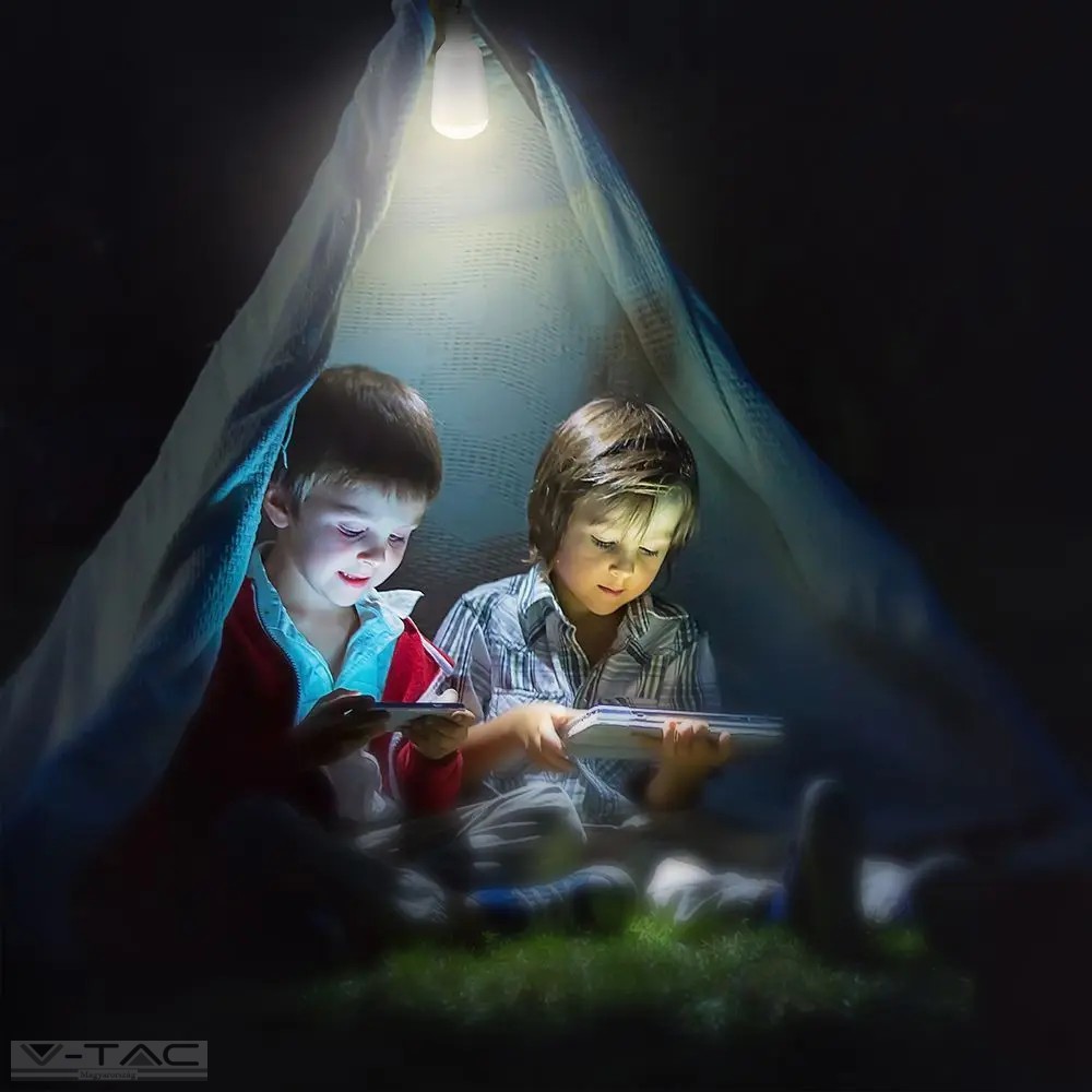 7W napelemes tölthető LED izzó, E27, CCT - 2857 7W napelemes tölthető LED izzó, E27, CCT - 2857