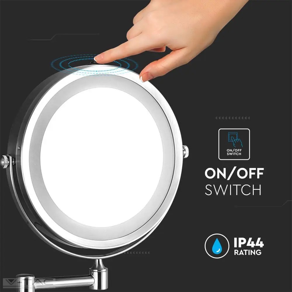 3W LED elemes sminktükör nagyítóval - 6628 3W LED elemes sminktükör nagyítóval - 6628