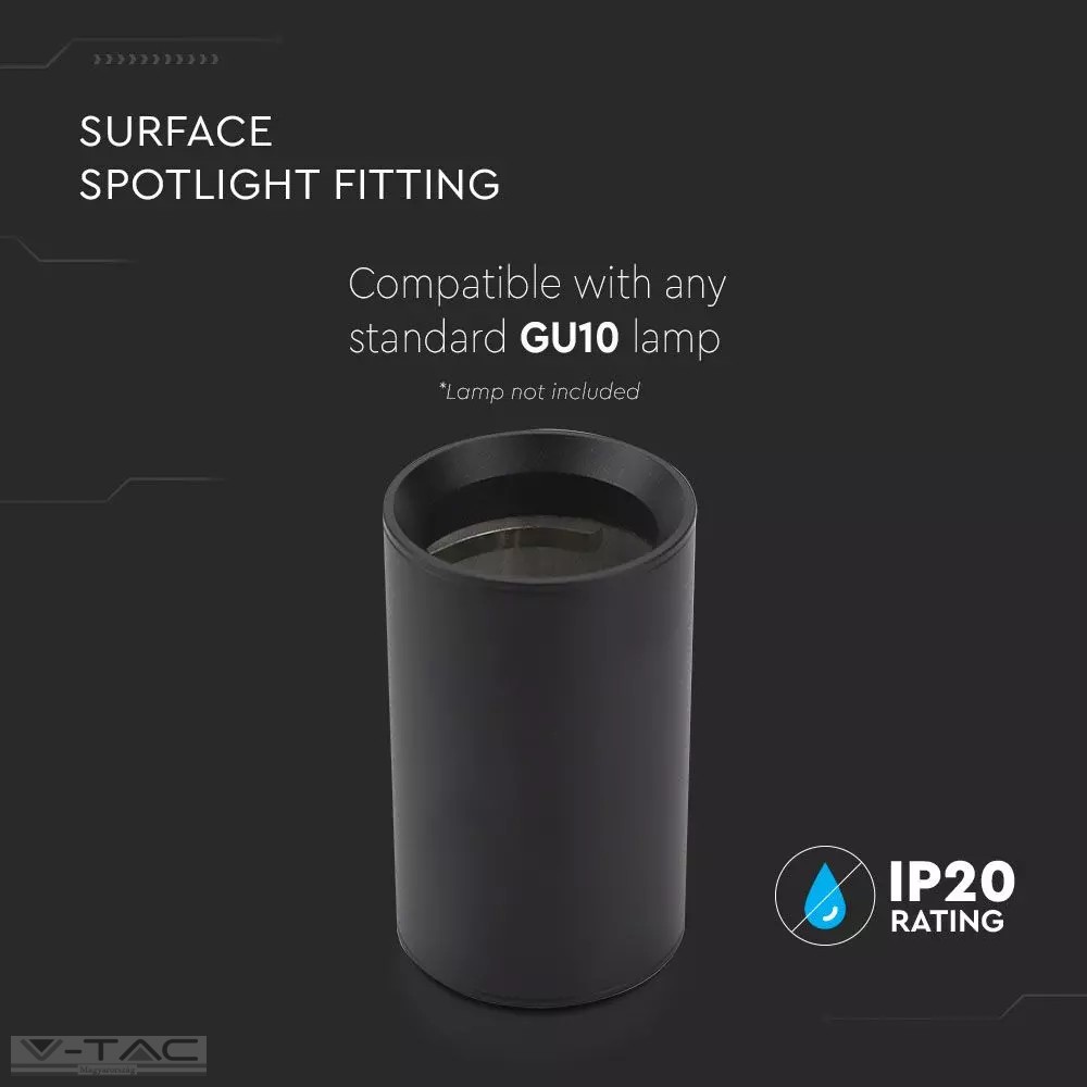 Felületre szerelhető GU10 keret fekete kör - 8949 Felületre szerelhető GU10 keret fekete kör - 8949