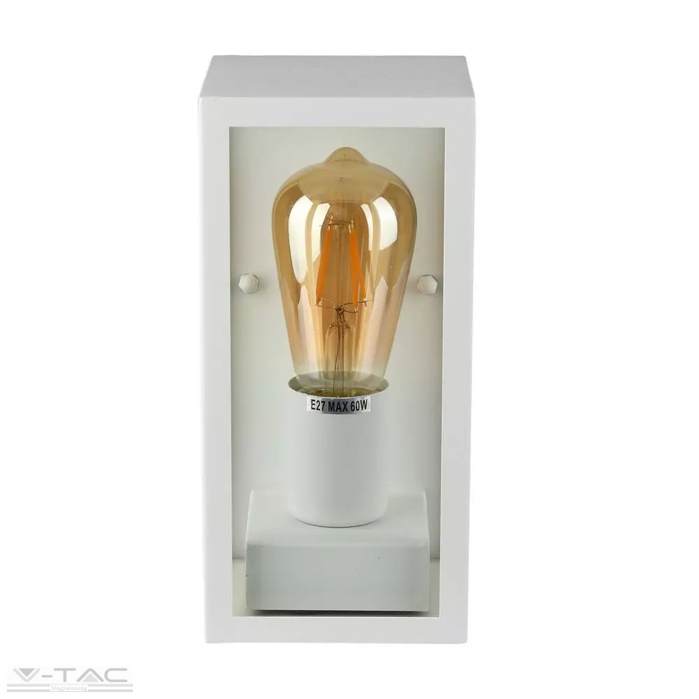 Fehér szögletes fali lámpa E27 foglalattal - 8518 Fehér szögletes fali lámpa E27 foglalattal - 8518