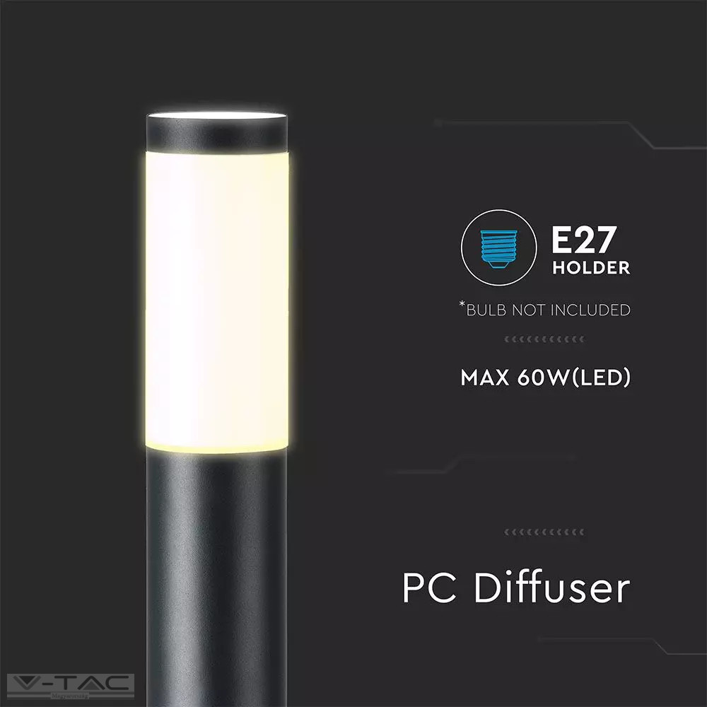 Fekete rögzíthető kerti álló lámpatest E27 foglalattal acél váz IP44 - 8594 Fekete rögzíthető kerti álló lámpatest E27 foglalattal acél váz IP44 - 8594