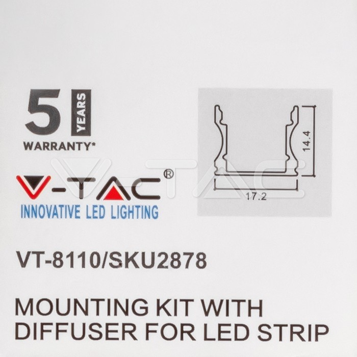 Fekete profil LED szalaghoz 2 méter fekete fedlappal - 2878 Fekete profil LED szalaghoz 2 méter fekete fedlappal - 2878