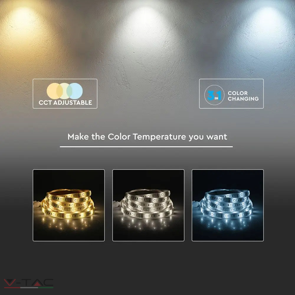 14W LED szalag SMD2835 - 120 LED/m 24V IP65 CCT - 2898 (5 méter) 14W LED szalag SMD2835 - 120 LED/m 24V IP65 CCT - 2898 (5 méter)