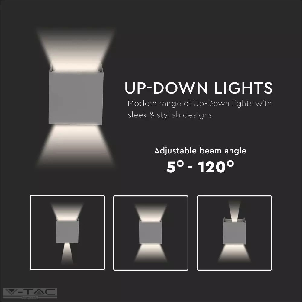 5W Szürke le/fel világító fali lámpa IP65 5W Szürke le/fel világító fali lámpa IP65