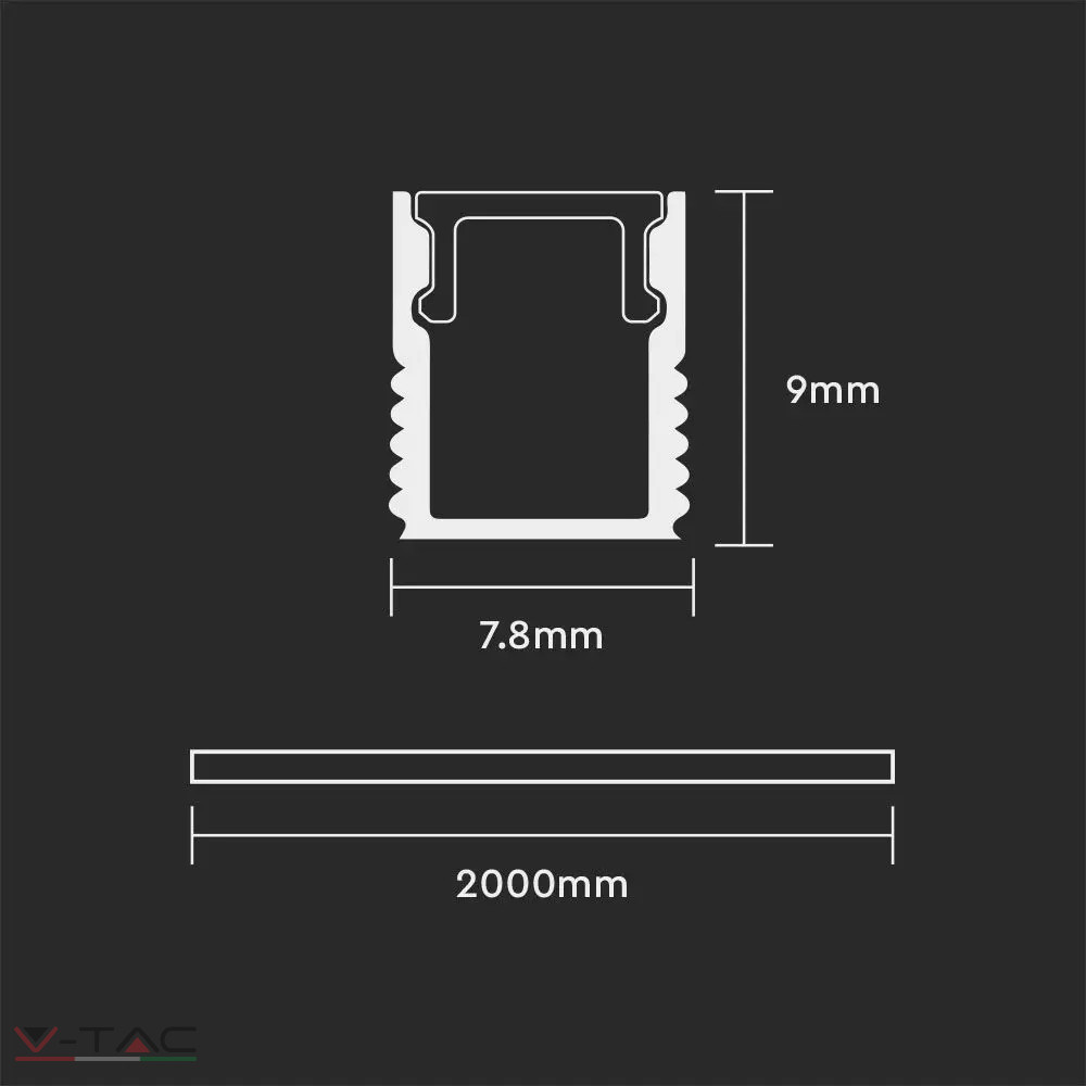 Extra keskeny alumínium profil 2 m - 2903 Extra keskeny alumínium profil 2 m - 2903