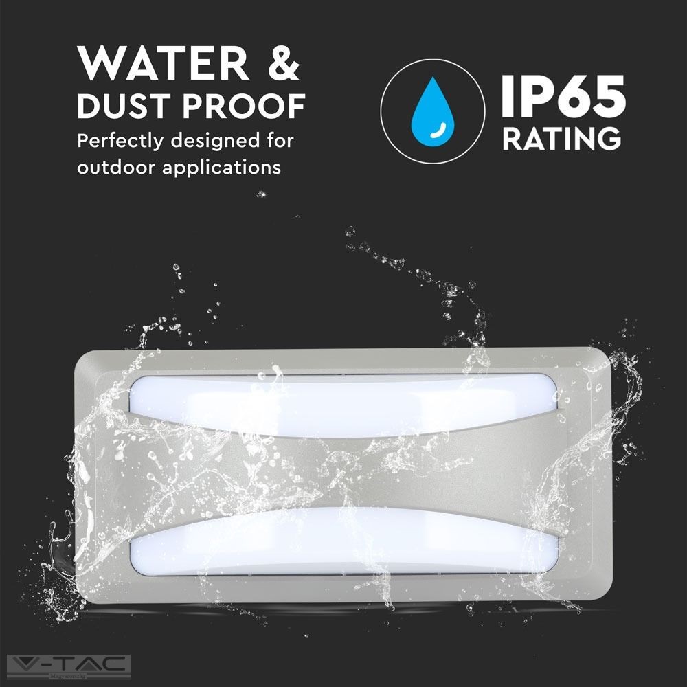 HelloLED V-Tac 12W LED fali lámpa szürke IP65 HelloLED V-Tac 12W LED fali lámpa szürke IP65