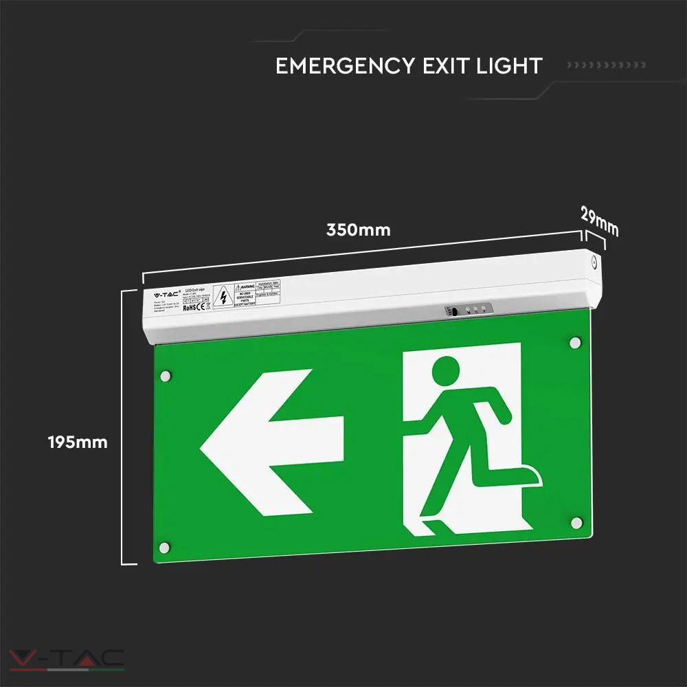 HelloLED V-Tac 2,5W LED vészkijárat jelző lámpa 4in1 IP20 6000K - 7675 HelloLED V-Tac 2,5W LED vészkijárat jelző lámpa 4in1 IP20 6000K - 7675