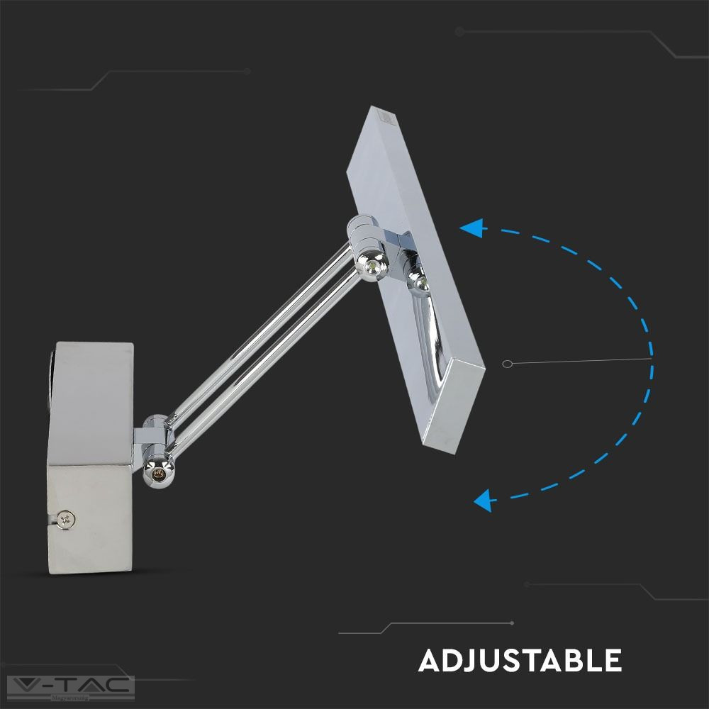 9W LED-es üveg tükörvilágítás állítható króm 9W LED-es üveg tükörvilágítás állítható króm