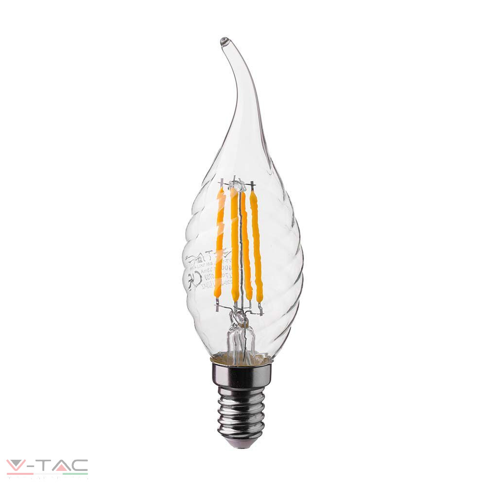 4W Retro Filament LED izzó E14 csavart gyertyaláng 4W Retro Filament LED izzó E14 csavart gyertyaláng