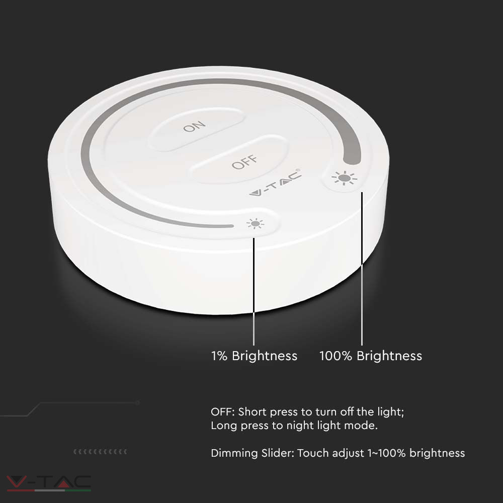 HelloLED V-Tac Érintésvezérlő dimmer egyszínű LED szalaghoz, fehér - 2919 HelloLED V-Tac Érintésvezérlő dimmer egyszínű LED szalaghoz, fehér - 2919