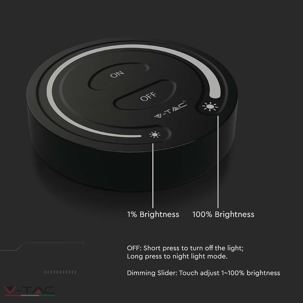 HelloLED V-Tac Érintésvezérlő dimmer egyszínű LED szalaghoz, fekete - 2920 HelloLED V-Tac Érintésvezérlő dimmer egyszínű LED szalaghoz, fekete - 2920