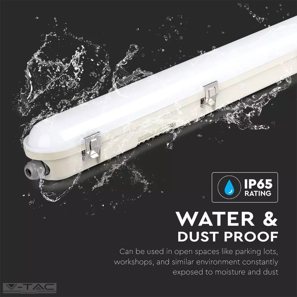 HelloLED V-Tac 48W Sorolható LED Vízálló lámpa Készenléti akkumulátorral Samsung chip opál búra 150 cm HelloLED V-Tac 48W Sorolható LED Vízálló lámpa Készenléti akkumulátorral Samsung chip opál búra 150 cm