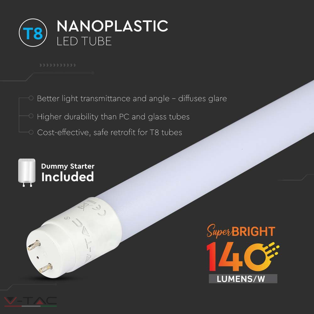HelloLED V-TAC 7W LED fénycső T8 60 cm 140lm/W HelloLED V-TAC 7W LED fénycső T8 60 cm 140lm/W