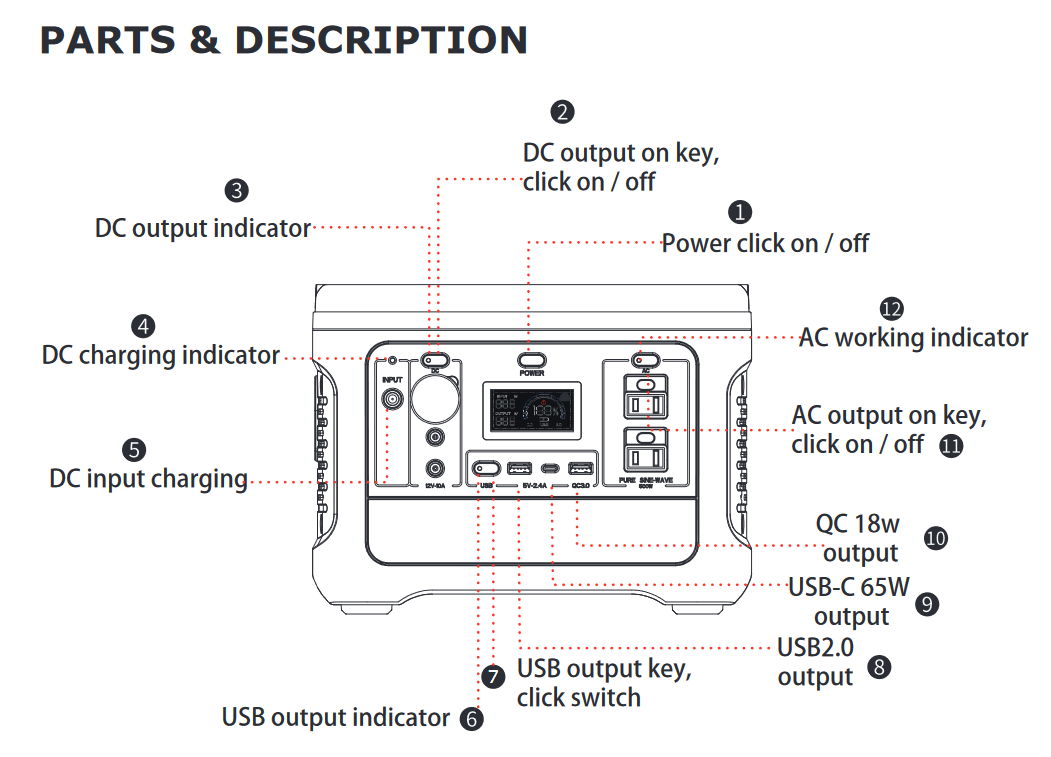 HelloLED V-Tac 500 W-os hordozható akkumulátor - 11442 HelloLED V-Tac 500 W-os hordozható akkumulátor - 11442