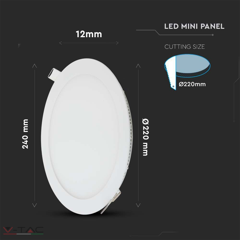 HelloLED 22W Kör Premium LED Panel süllyeszthető 4000K - 216423 V-TAC HelloLED 22W Kör Premium LED Panel süllyeszthető 4000K - 216423 V-TAC