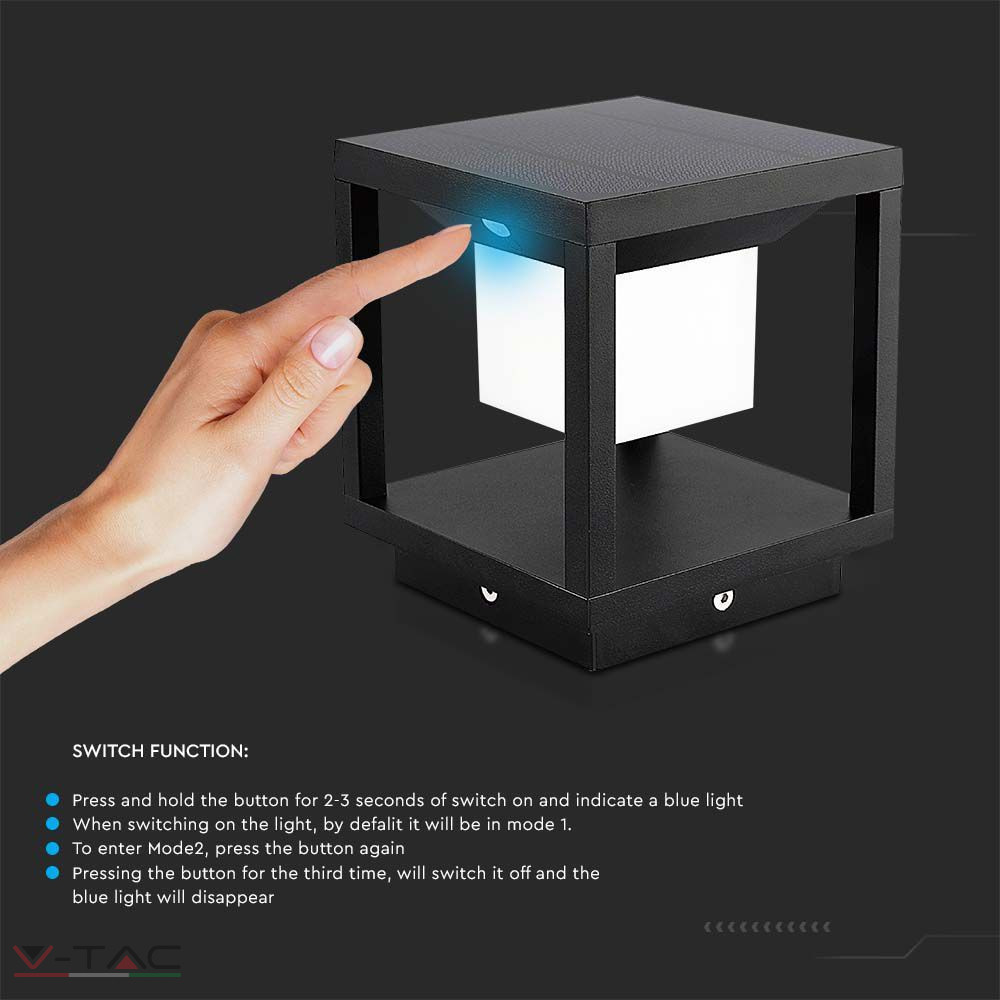 HelloLED 3W Napelemes LED kerti lámpa 3000K IP65 HelloLED 3W Napelemes LED kerti lámpa 3000K IP65