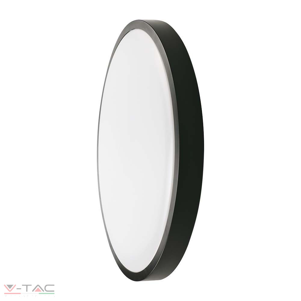 HelloLED Mikrohullámú 24W Fekete Mozgásérzékelős LED mennyezeti lámpa kör IP44 HelloLED Mikrohullámú 24W Fekete Mozgásérzékelős LED mennyezeti lámpa kör IP44